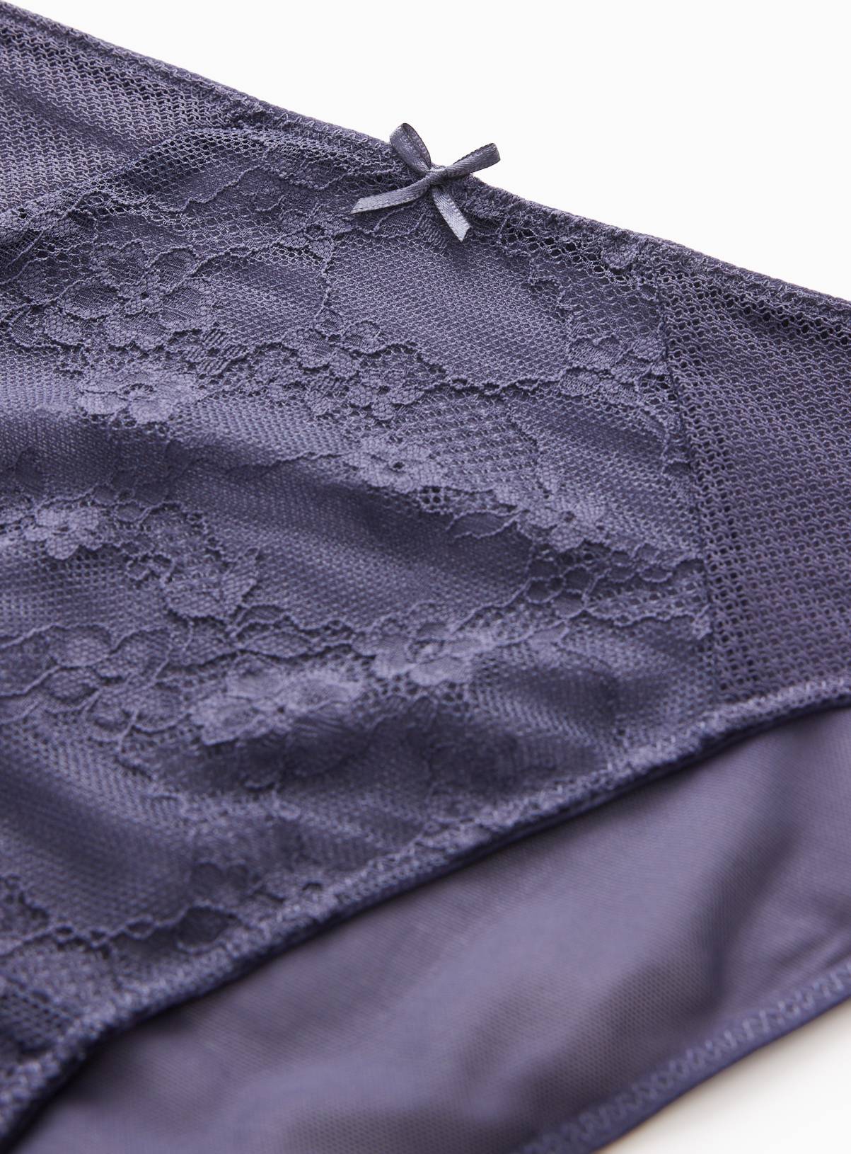 Mia Greystone Lace High Leg Knickers 3 Pack 8 - Image 3